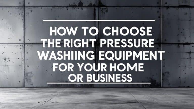 How to Choose the Right Pressure Washing Equipment for Your Home or Business