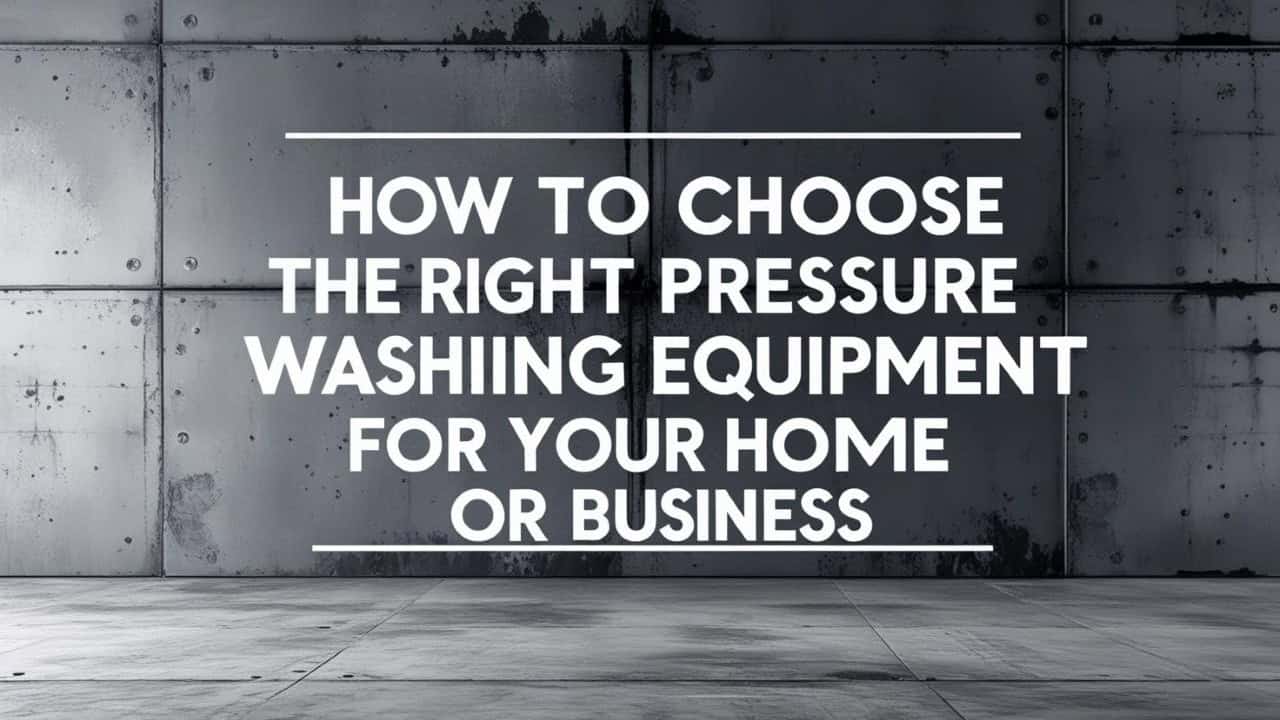 How to Choose the Right Pressure Washing Equipment for Your Home or Business