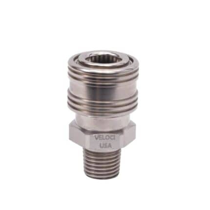 PCE Prima Stainless Steel Coupler 14 MPT Veloci