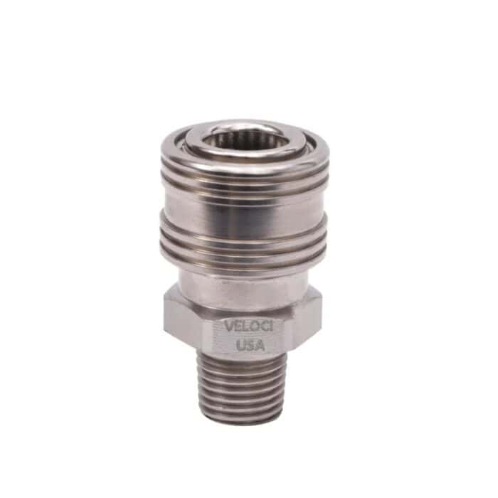 PCE Prima Stainless Steel Coupler 14 MPT Veloci