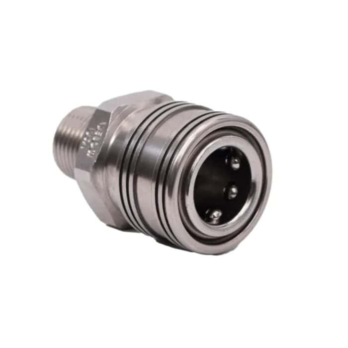 PCE Prima Stainless Steel Coupler 38 MPT Veloci 1
