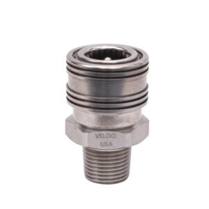 PCE Prima Stainless Steel Coupler 38 MPT Veloci