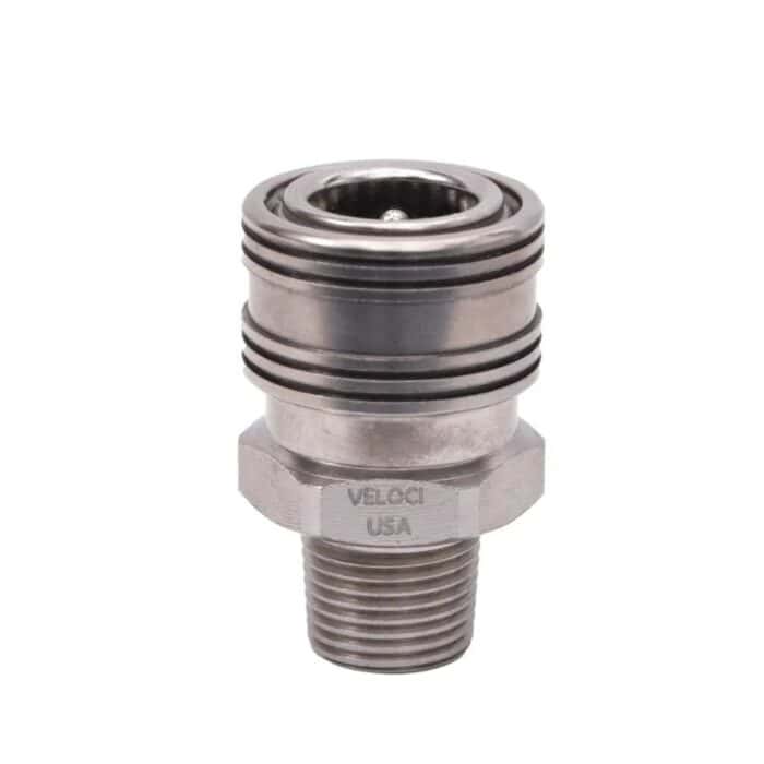 PCE Prima Stainless Steel Coupler 38 MPT Veloci