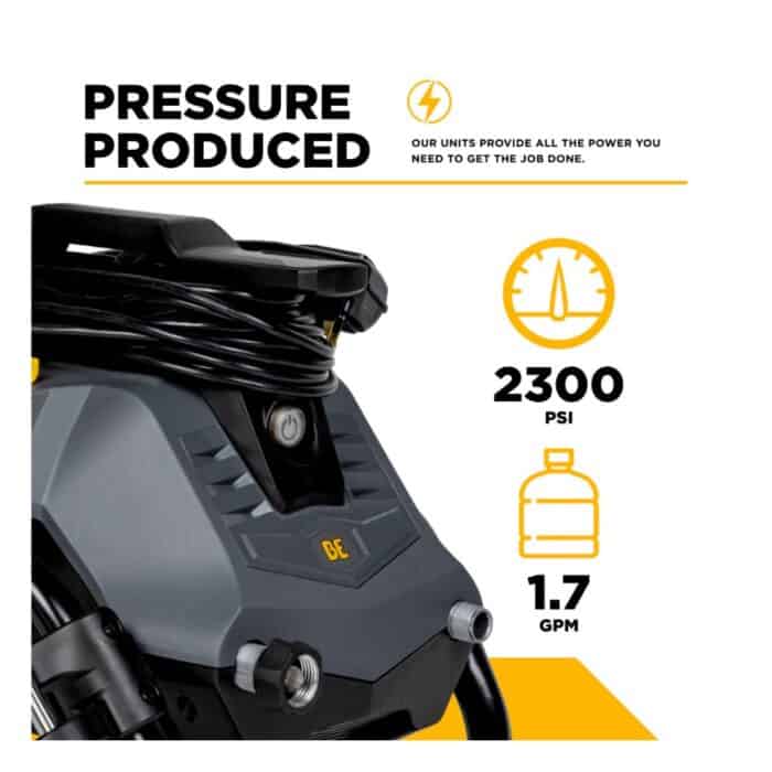 PCE 2,300 PSI 1.7 GPM Electric Pressure Washer with Powerease Motor and AR Axial Pump (P2314EN) BE 3