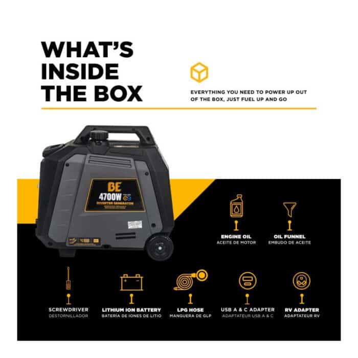 PCE 4,700 Watt Digital Inverter Generator BE4700ID BE 3
