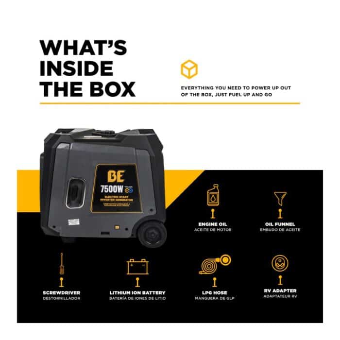 PCE 7,500 Watt Digital Inverter Generator BE7500ID BE 3