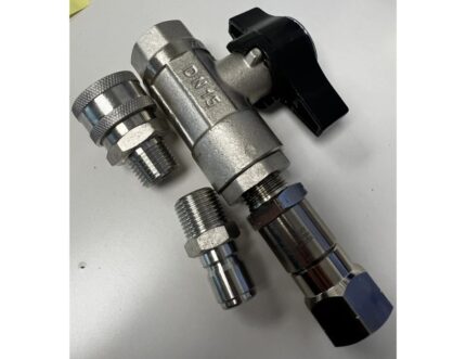PCE DN 15 Ball Valve with High Flow Mosmatic Swivel (32.864) Assembly w QCs MPWSR